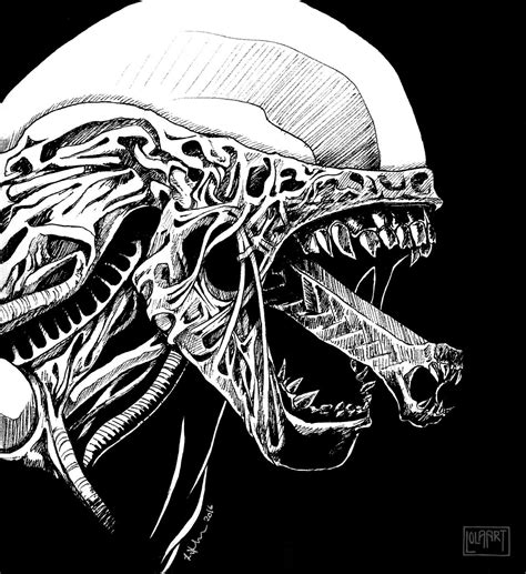 Alien coloring pages printable are excellent worksheets for kids who are fascinated by aliens, ufos and outer space. Inktober No.25 Xenomorph | Xenomorph, Horror drawing, Geek art