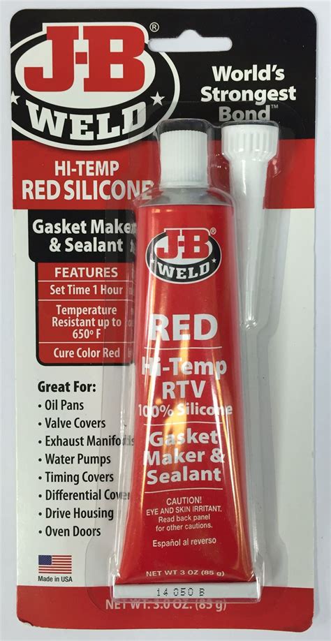 J B Weld Red Hi Temp Rtv Silicone Gasket Maker Sealant G