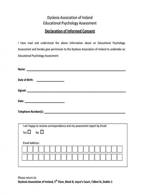 Free 7 Psychology Consent Forms In Pdf