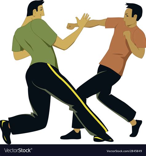 Self Defense Sparring Royalty Free Vector Image