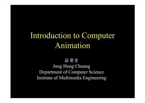 Introduction To Computer Animation Caig Lab
