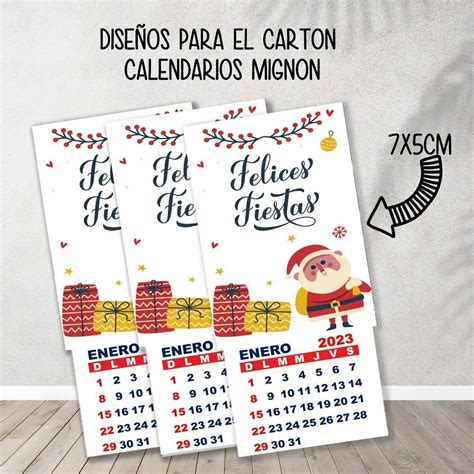 Kit Imprimible Cartones Calendarios Mignon Navidad