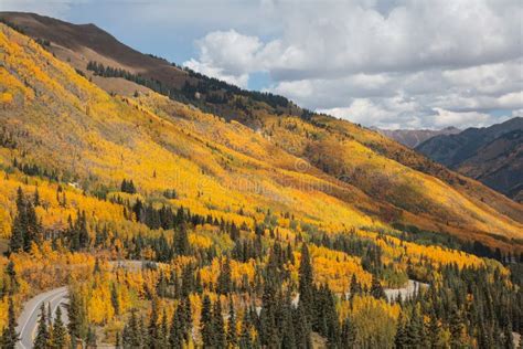 Colorado Autumn Scenery The Million Dollar Highway Stock Image