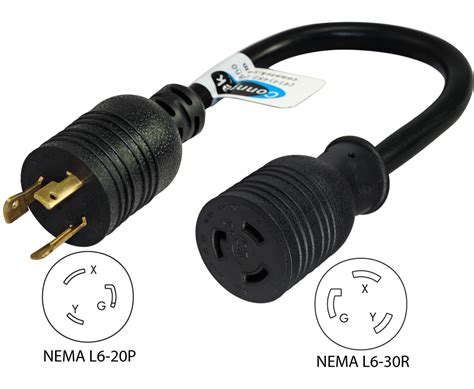Conntek Pl620l630 Nema L6 20p To L6 30r Pigtail Adapter