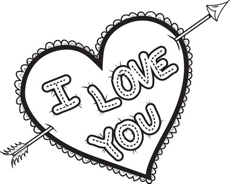 Printable I Love You Heart Coloring Page For Kids Supplyme