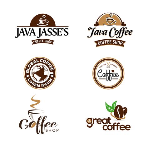 Coffee Shop Business Logo Set Collection Vector Art At Vecteezy