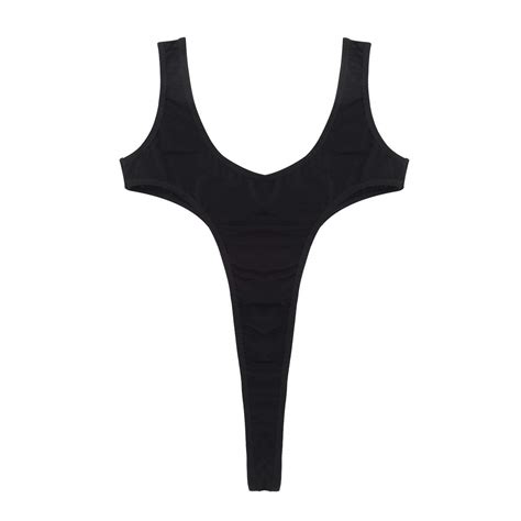 Buy Womens Sheer Mesh See Through Lingerie High Cut Thong Bodysuit