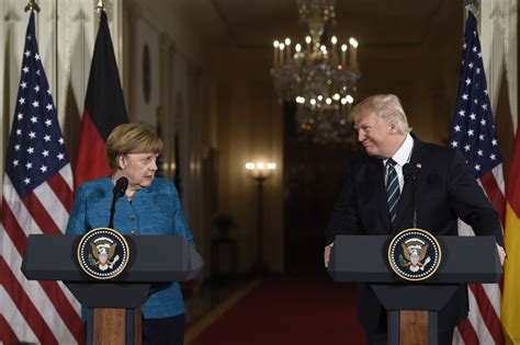 president trump prods germany over nato but touts merkel meeting wsj