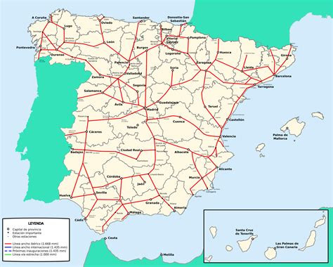 Spain Rail Map Imsa Kolese