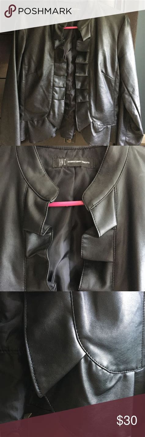 Inc International Concepts Faux Leather Jacket M Macys Inc