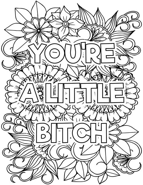 Adult Coloring Swear Words Coloring Pages