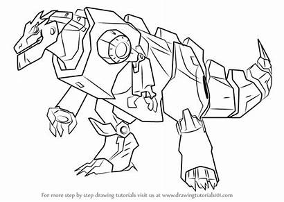 Transformers Grimlock Draw Drawing Pages Coloring Cartoon