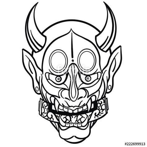 Japanese Demon Mask Drawing Free Download On Clipartmag
