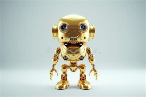 Funny Golden Robot Generate Ai Stock Illustration Illustration Of