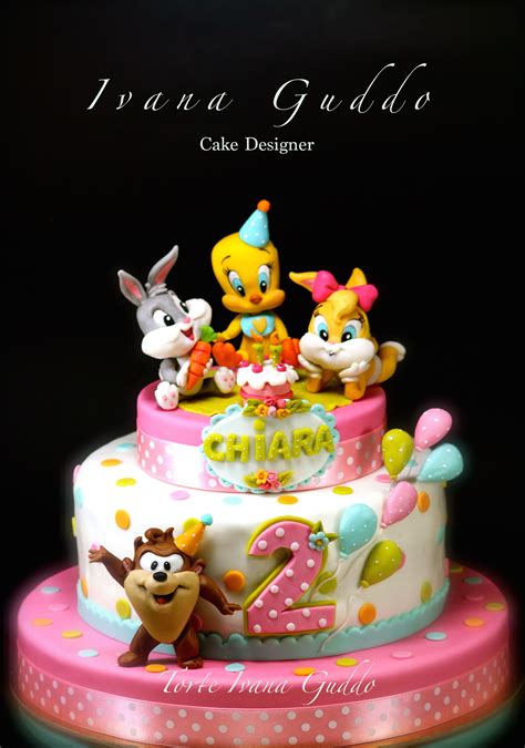 Baby Looney Tunes Birthday Cake Kindertaarten Marsepein Taart Taart