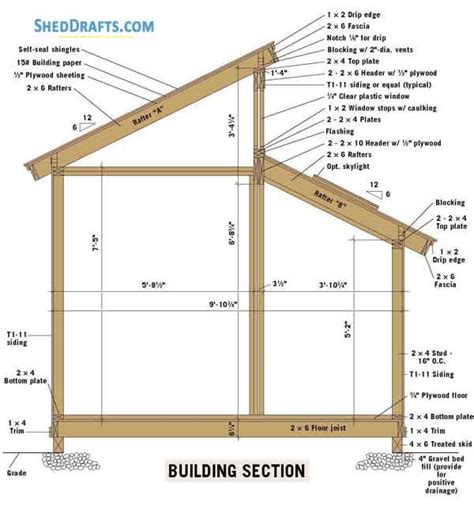 10×10 Clerestory Storage Shed Plans Blueprints