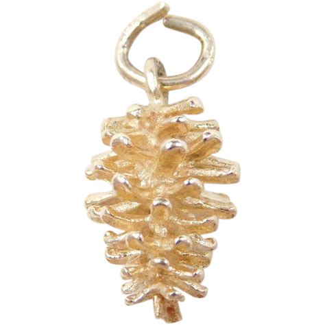 Vintage 14k Gold Pine Cone Charm Pinecone Charm Themed Jewelry