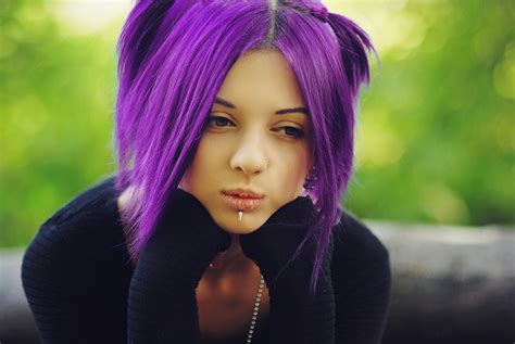 Women Dyed Hair Face Piercing Wallpapers Hd Desktop And Mobile