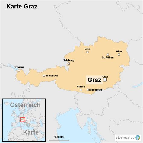 StepMap Karte Graz Landkarte für Österreich