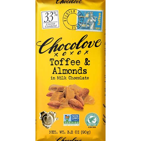 Chocolove 33 Milk Chocolate Bar With Toffee And Almonds World Wide