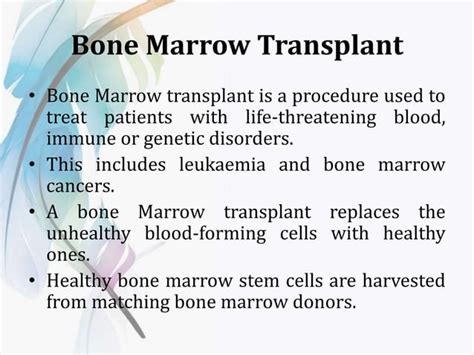Bone Marrow Transplantation Ppt