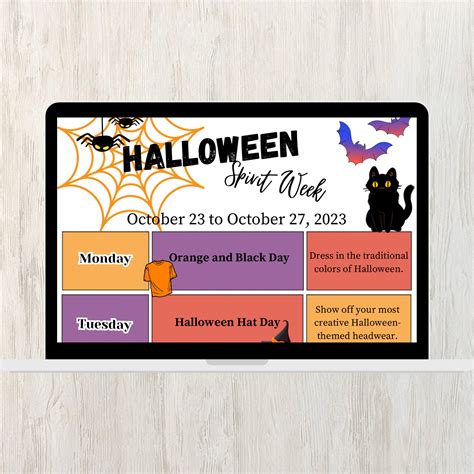 Halloween School Spirit Week Flyer Version 2 Halloween Classroom Party