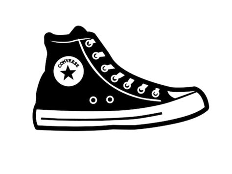 Converse Outline Svg Png Converse Shoe Svg Png Vector Image Etsy Canada