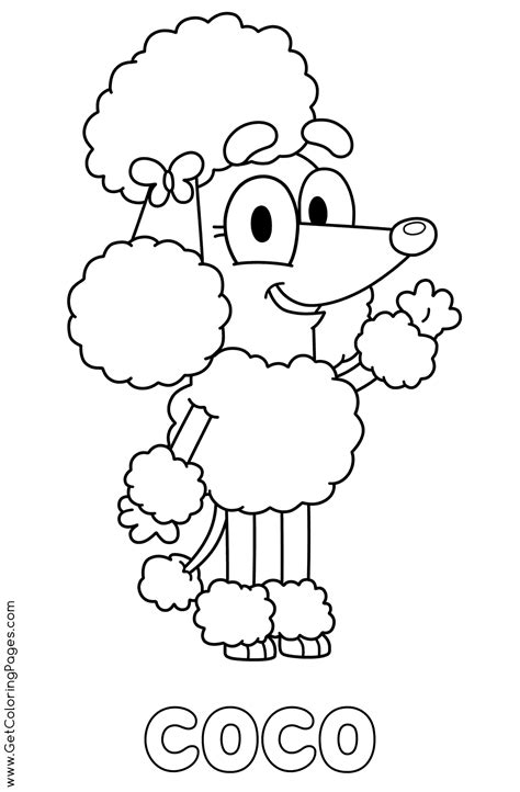 Free bluey36 coloring page online. Poodle Coco Coloring Pages - Get Coloring Pages