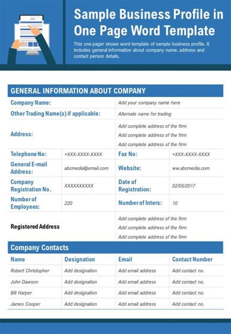 Top 10 Business Profile Templates With Samples And Examples