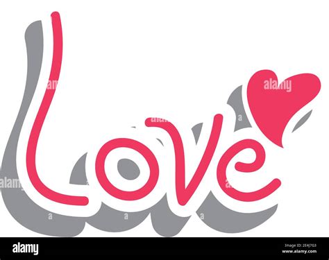 Love Word Sticker Design Of Passion And Romantic Theme Vector