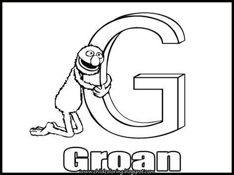 Sesame Street Alphabet Coloring Letter G H I