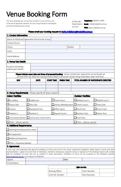 Free 49 Booking Forms In Pdf Ms Word Excel