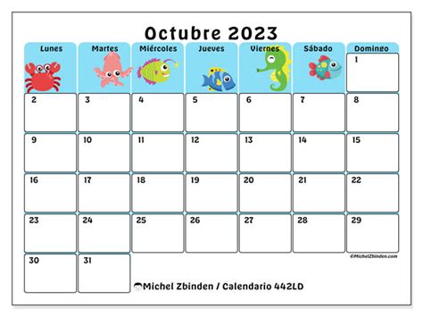 Calendario Octubre De 2023 Para Imprimir “772ld” Michel Zbinden Pr