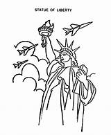 Coloring Symbols Liberty Statue American Usa Printables Printable Lady Patriotic Symbol Cute Popular sketch template