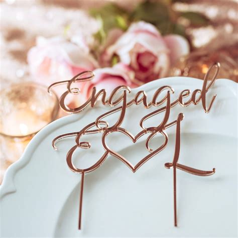 Engagement Cake Topper Personalized Engaged Cake Topper Were Engag Sugar Crush Co