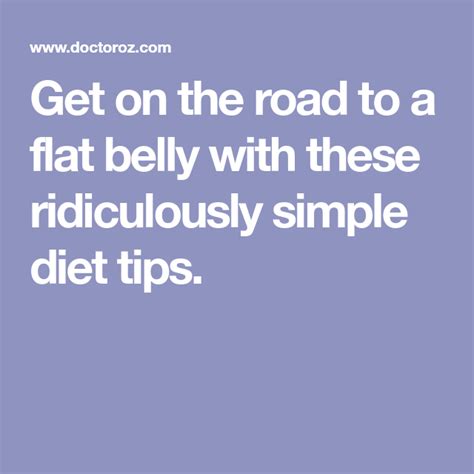 Dr Ozs Rapid Belly Melt Plan Diet Tips Belly Easy Diets