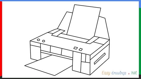 3d Printer Drawing How To Draw A Printer Step By Step For Beginners