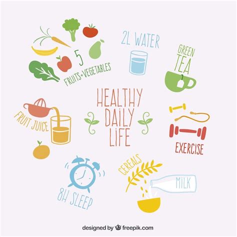 Healthy Daily Life Vector Free Download