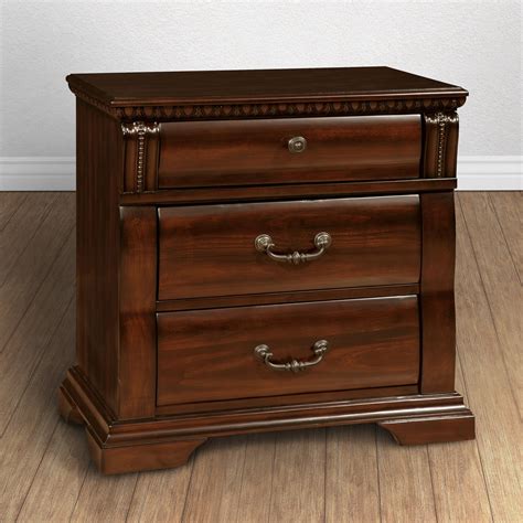 Furniture Of America Tay Traditional Cherry Solid Wood Nightstand
