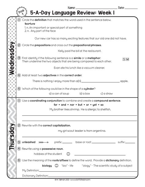 4th Grade Language Arts Worksheets Worksheets Library