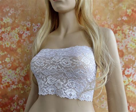 White Tube Top Strapless Lace Camisole Wedding Lingerie Etsy
