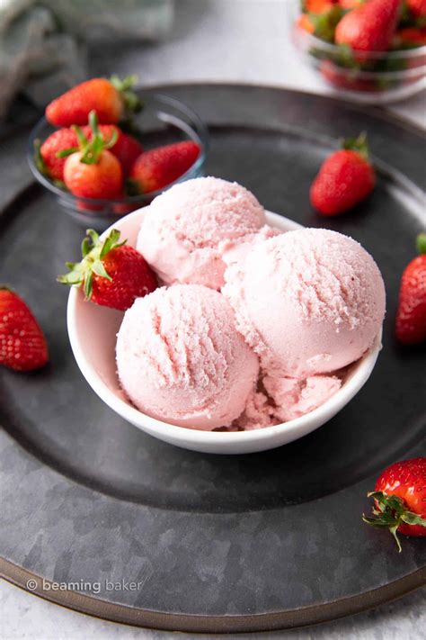 Best Strawberry Vegan Ice Cream! (Dairy-Free) - Beaming Baker