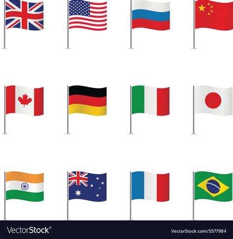 World Flags Royalty Free Vector Image Vectorstock