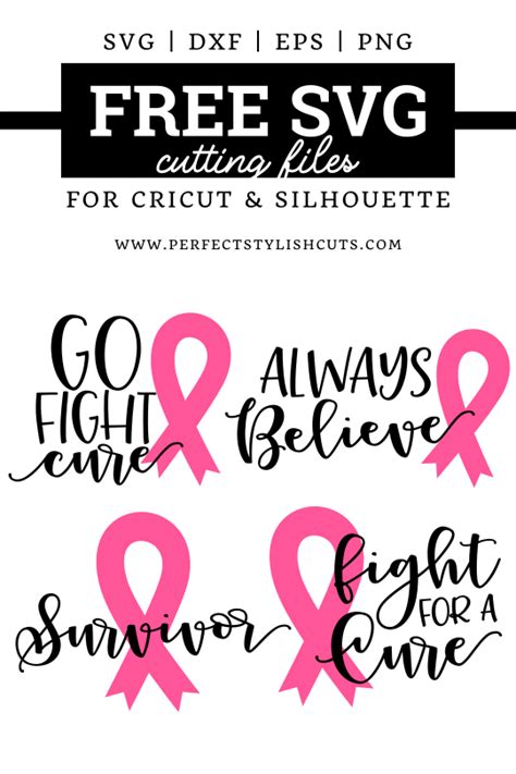 Free Breast Cancer Awareness SVG Bundle - PerfectStylishCuts | Free SVG