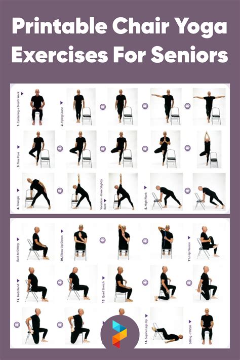 Printable Chair Yoga Exercises For Seniors Yoga Pemula Yoga Routine