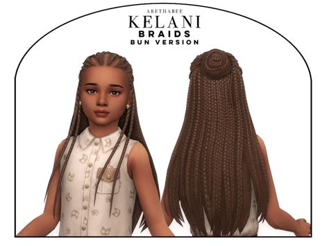 The Sims Resource Kelani Braids Bun Children