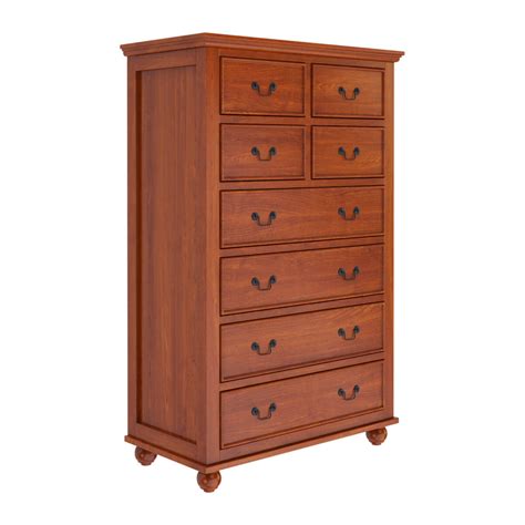 Delanson Solid Mahogany Wood Tall Bedroom Dresser With 8 Drawers