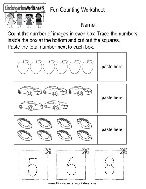 Fun Counting Worksheet Free Kindergarten Math Worksheet For Kids