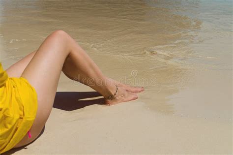 Beautiful Female Legs On The Beach Stock Image Image Of Holiday