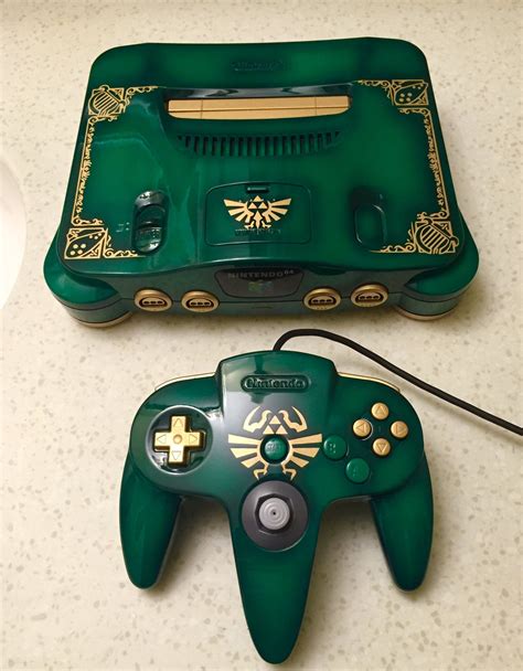 Custom Painted Green Zelda Ocarina Of Time Nintendo 64 Set Rgaming